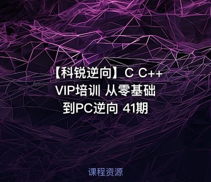 【科锐逆向】C C++ VIP培训 从零基础到PC逆向 41期