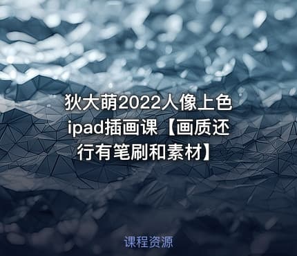 狄大萌2022人像上色ipad插画课【画质还行有笔刷和素材】