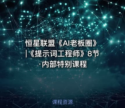 恒星联盟《AI老板圈》|《提示词工程师》8节·内部特别课程