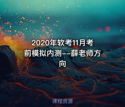 2020年软考11月考前模拟内测--薛老师方向