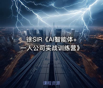 徐SIR《AI智能体+一人公司实战训练营》