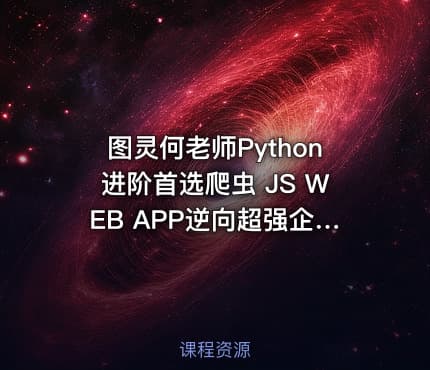 图灵何老师Python进阶首选爬虫 JS WEB APP逆向超强企业级案例合辑瑞