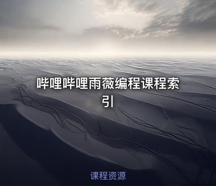 哔哩哔哩雨薇编程课程索引