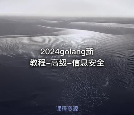 2024golang新教程-高级-信息安全
