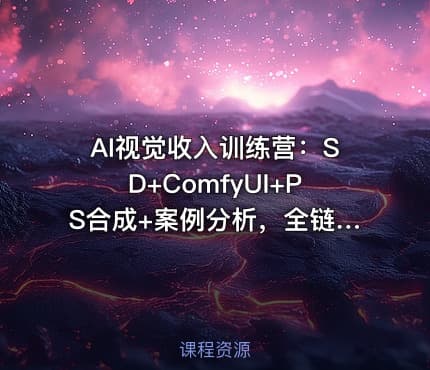 AI视觉收入训练营：SD+ComfyUI+PS合成+案例分析，全链路AI视觉创作技能从生成到精炼