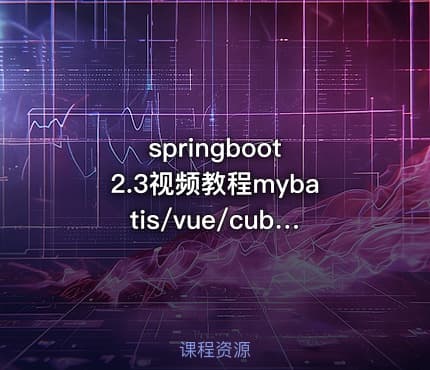 springboot 2.3视频教程mybatis/vue/cubeui项目实战课程