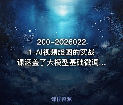 200-20260221-AI视频绘图的实战课涵盖了大模型基础微调策略提示词工程RAG技术及AI Agent智能体开发等更多资源