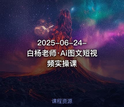 2025-06-24-白杨老师·Ai图文短视频实操课