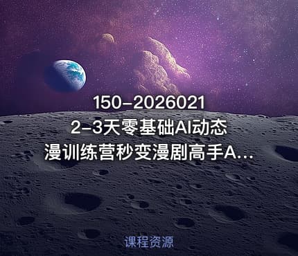 150-20260212-3天零基础AI动态漫训练营秒变漫剧高手AI帮你3天做出能变现的漫剧内容