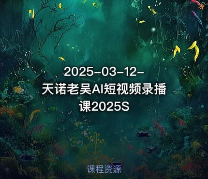 2025-03-12-天诺老吴AI短视频录播课2025S