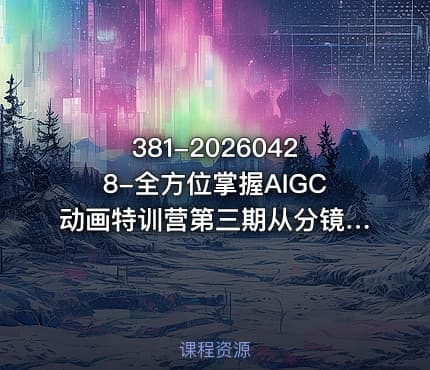 381-20260428-全方位掌握AIGC动画特训营第三期从分镜到成片打造国风爆款动画抢占AI视觉创作赛道红利