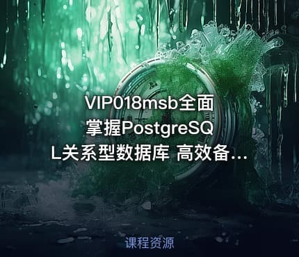 VIP018msb全面掌握PostgreSQL关系型数据库 高效备份恢复事务管理视频教程