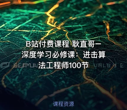 B站付费课程 耿直哥–深度学习必修课：进击算法工程师100节