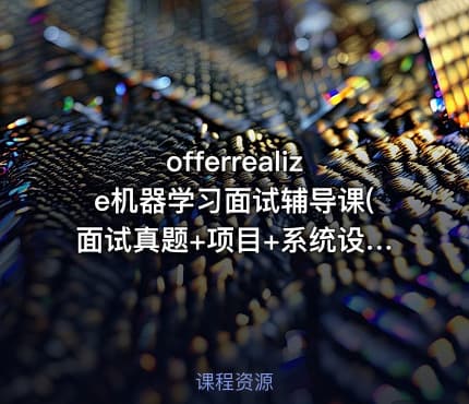 offerrealize机器学习面试辅导课(面试真题+项目+系统设计)