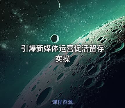 引爆新媒体运营促活留存实操