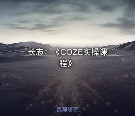 长志：《COZE实操课程》