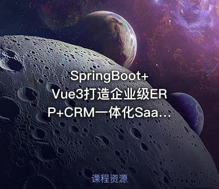 SpringBoot+Vue3打造企业级ERP+CRM一体化SaaS系统【完结无密】