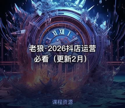 老狼·2026抖店运营必看（更新2月）