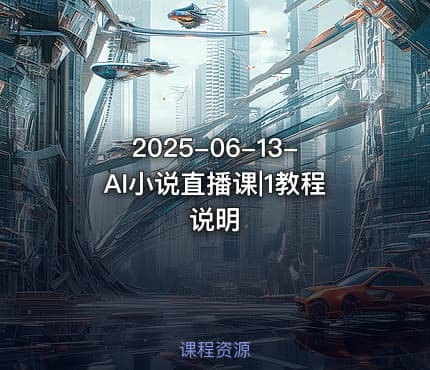 2025-06-13-AI小说直播课|1教程说明