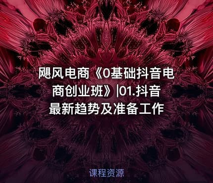 飓风电商《0基础抖音电商创业班》|01.抖音最新趋势及准备工作