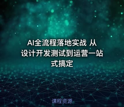 AI全流程落地实战 从设计开发测试到运营一站式搞定