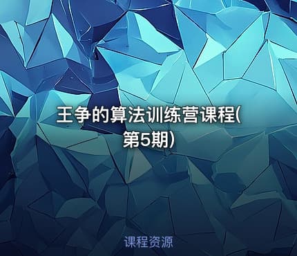 王争的算法训练营课程(第5期)