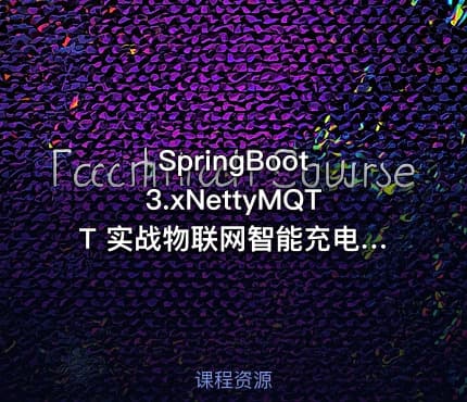 SpringBoot 3.xNettyMQTT 实战物联网智能充电桩VIP