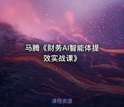 马腾《财务AI智能体提效实战课》