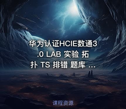 华为认证HCIE数通3.0 LAB 实验 拓扑 TS 排错 题库 解法 视频 赠笔试题库