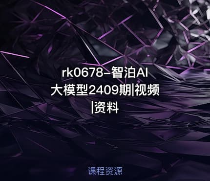 rk0678-智泊AI大模型2409期|视频|资料