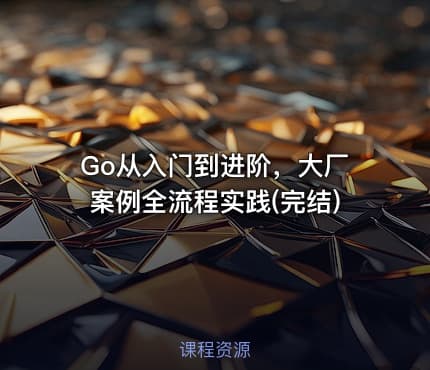 Go从入门到进阶，大厂案例全流程实践(完结)
