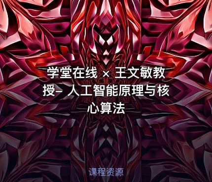 学堂在线 × 王文敏教授- 人工智能原理与核心算法