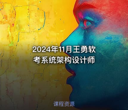 2024年11月王勇软考系统架构设计师