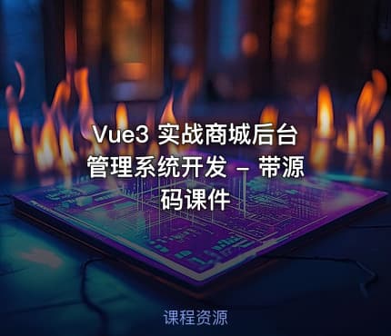 Vue3 实战商城后台管理系统开发 - 带源码课件