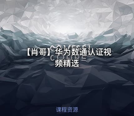 【肖哥】华为数通认证视频精选