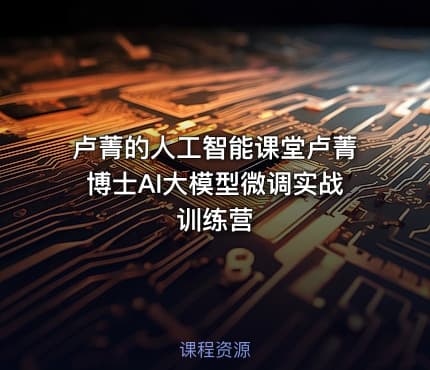 卢菁的人工智能课堂卢菁博士AI大模型微调实战训练营