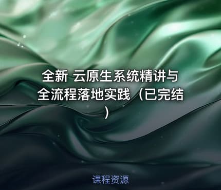 全新 云原生系统精讲与全流程落地实践（已完结）