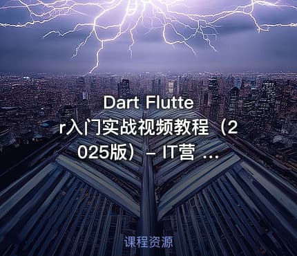 Dart Flutter入门实战视频教程（2025版）- IT营 大地老师
