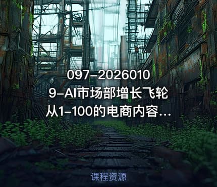 097-20260109-AI市场部增长飞轮从1-100的电商内容提效实战让优质内容成为你的流量引擎