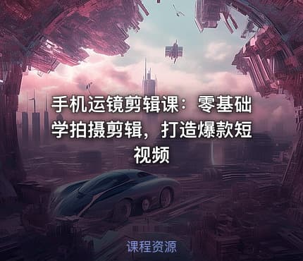 手机运镜剪辑课：零基础学拍摄剪辑，打造爆款短视频