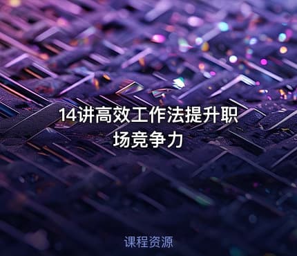 14讲高效工作法提升职场竞争力