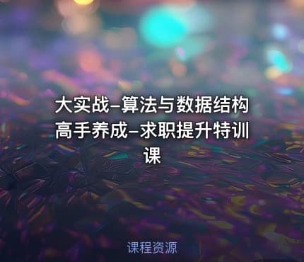 大实战-算法与数据结构高手养成-求职提升特训课