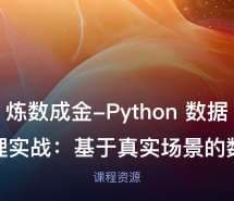 炼数成金-Python 数据处理实战：基于真实场景的数据