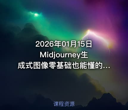 2026年01月15日Midjourney生成式图像零基础也能懂的AI绘图教程