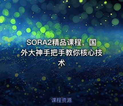 SORA2精品课程，国外大神手把手教你核心技术
