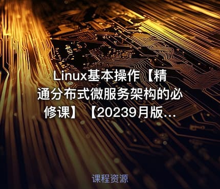 Linux基本操作【精通分布式微服务架构的必修课】【20239月版】