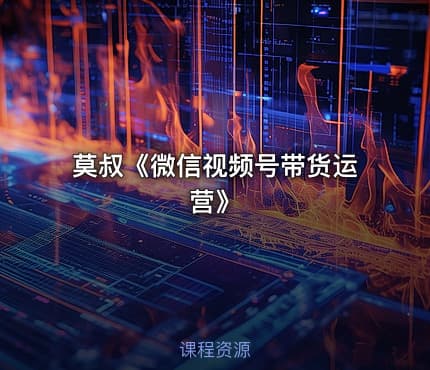 莫叔《微信视频号带货运营》