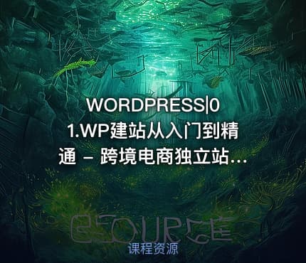 WORDPRESS|01.WP建站从入门到精通 - 跨境电商独立站建站教程60节课