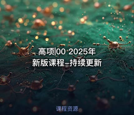 高项|00 2025年新版课程-持续更新