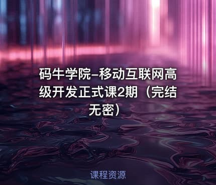 码牛学院-移动互联网高级开发正式课2期（完结无密）
